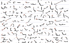 What is the origin of using squiggly lines instead of letters when writing words? What is the purpose or meaning behind this practice?