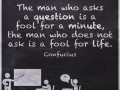 Can you explain the meaning of the quote "he who asks a question is a fool for five minutes, he who does not ask a question remains a fool forever"?