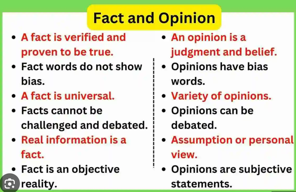 How can one differentiate between opinions and facts? What are some ways to improve this skill?-第3张图片