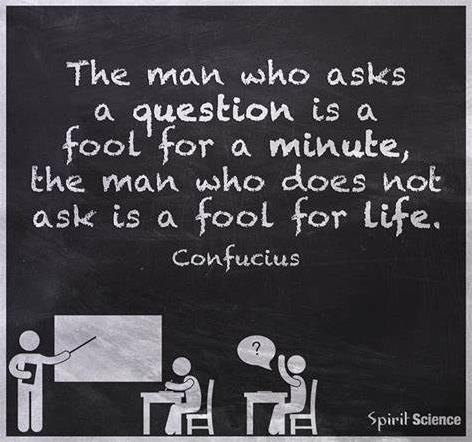 Can you explain the meaning of the quote "he who asks a question is a fool for five minutes, he who does not ask a question remains a fool forever"?-第1张图片